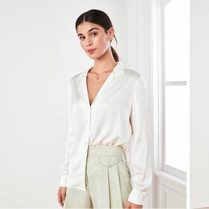 Quince Silk Notch Collar Blouse